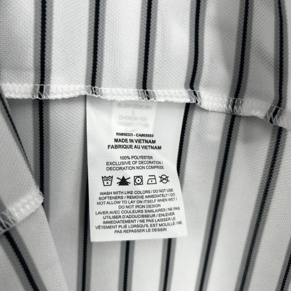NWT Nike Golf Men's Large Dri-FIT Striped Polo Shirt White Black DH0829-100